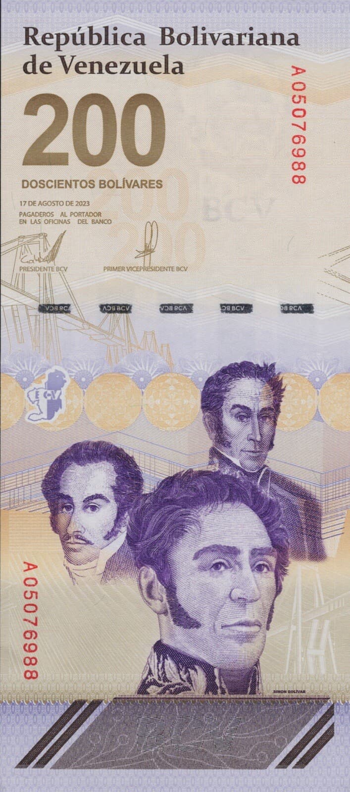 Venezuela 200 Digitales qty 20 2023 UNC 200 million Bolivar NEW USA 3