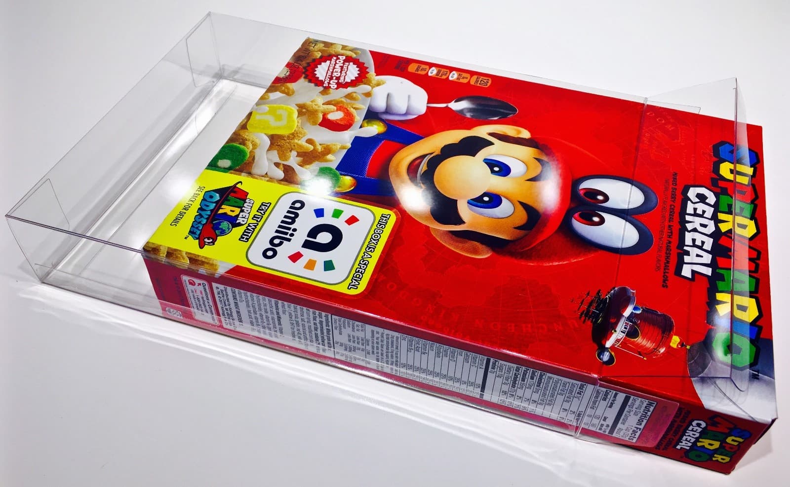 1 Box Protector For 8.4oz Super Mario Cereal Boxes Only!  Clear  Nintendo Amiibo 2