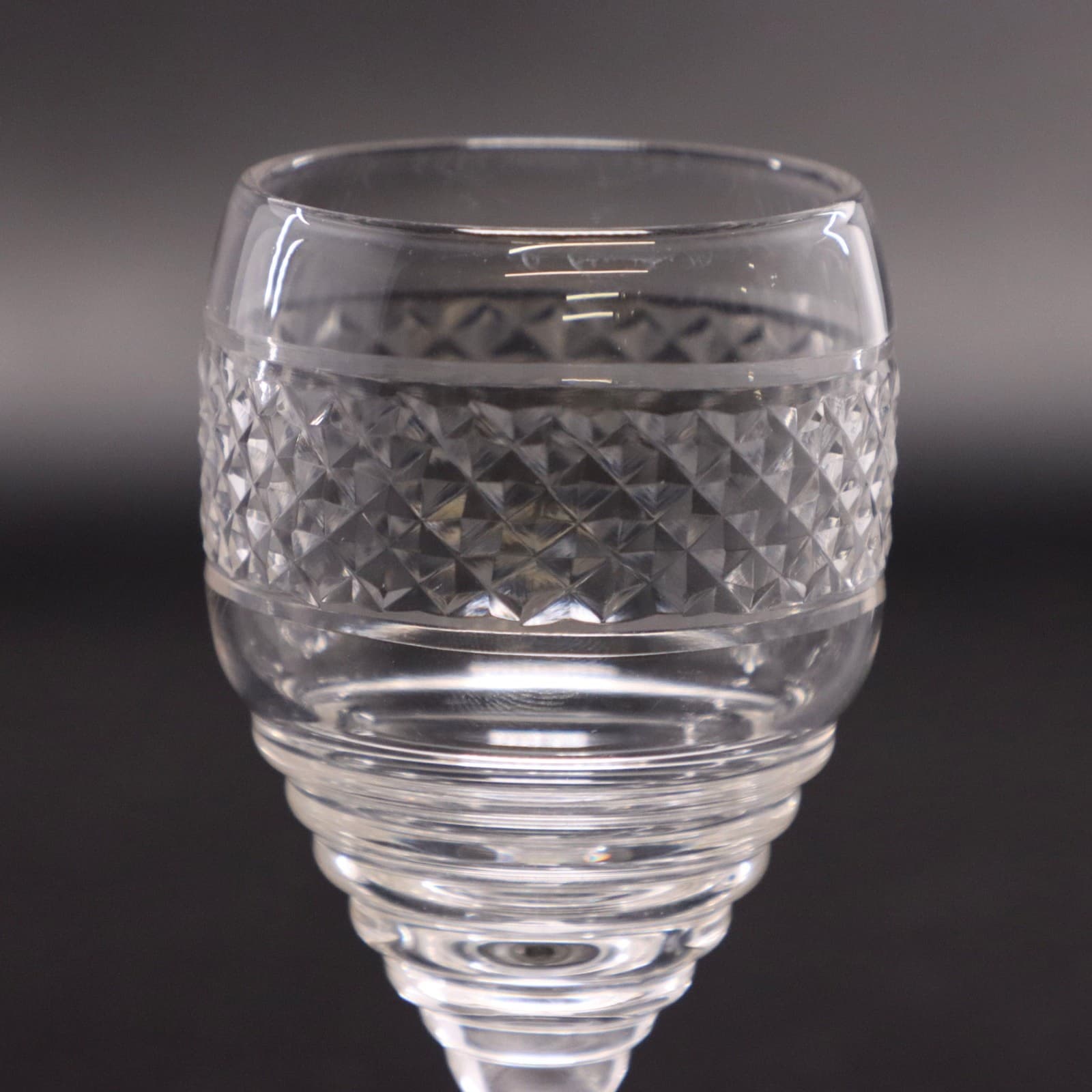 Bryce 575-5 Liquor Cocktail Glass Stem 575 Criss Cross Cut Bowl Vintage 2