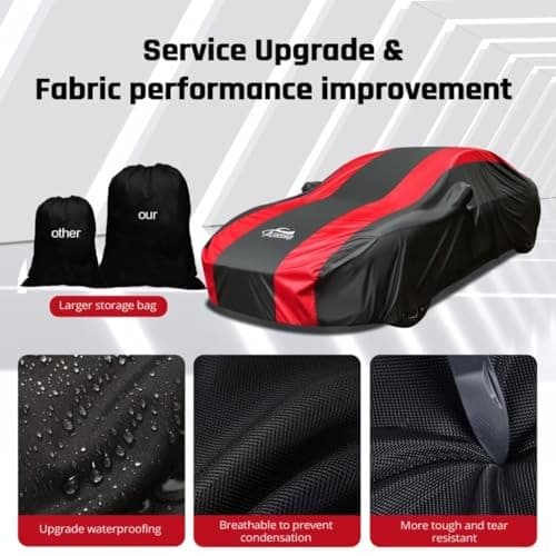 Full Exterior Sedan Car Cover Waterproof All Weather Outdoor Protection with  6