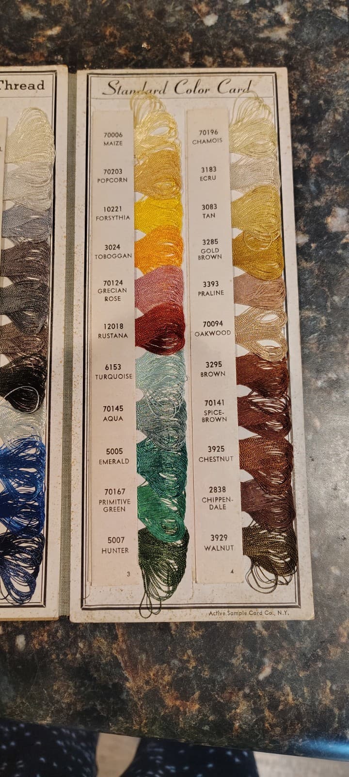 2 ATQ/VTG Nylon & Silk Thread Color Cards 6