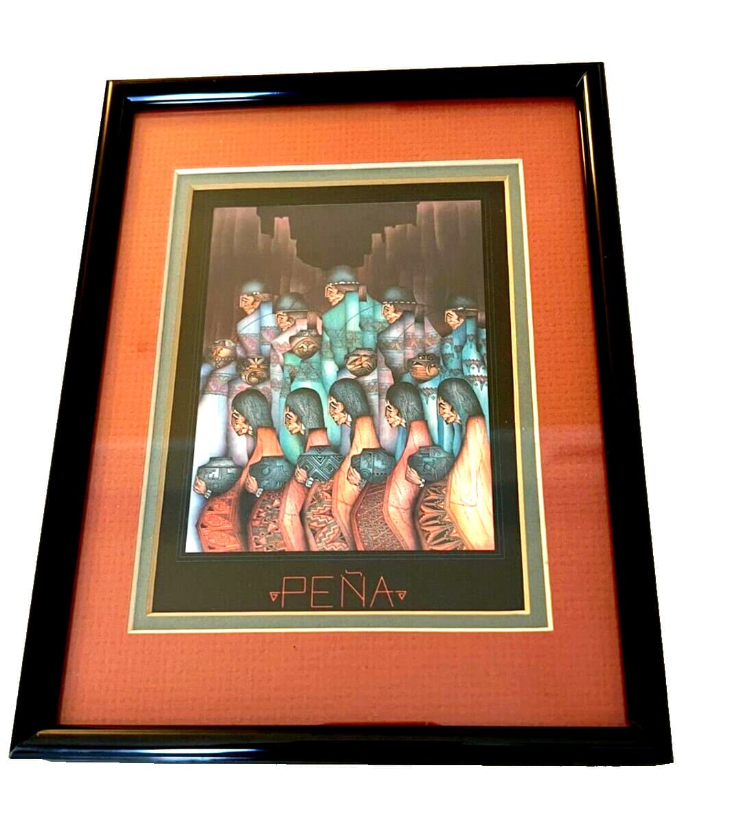 Amado Maurillo Pena Jr. Native American Print Matted Metal Frame Glass 6" x 8"