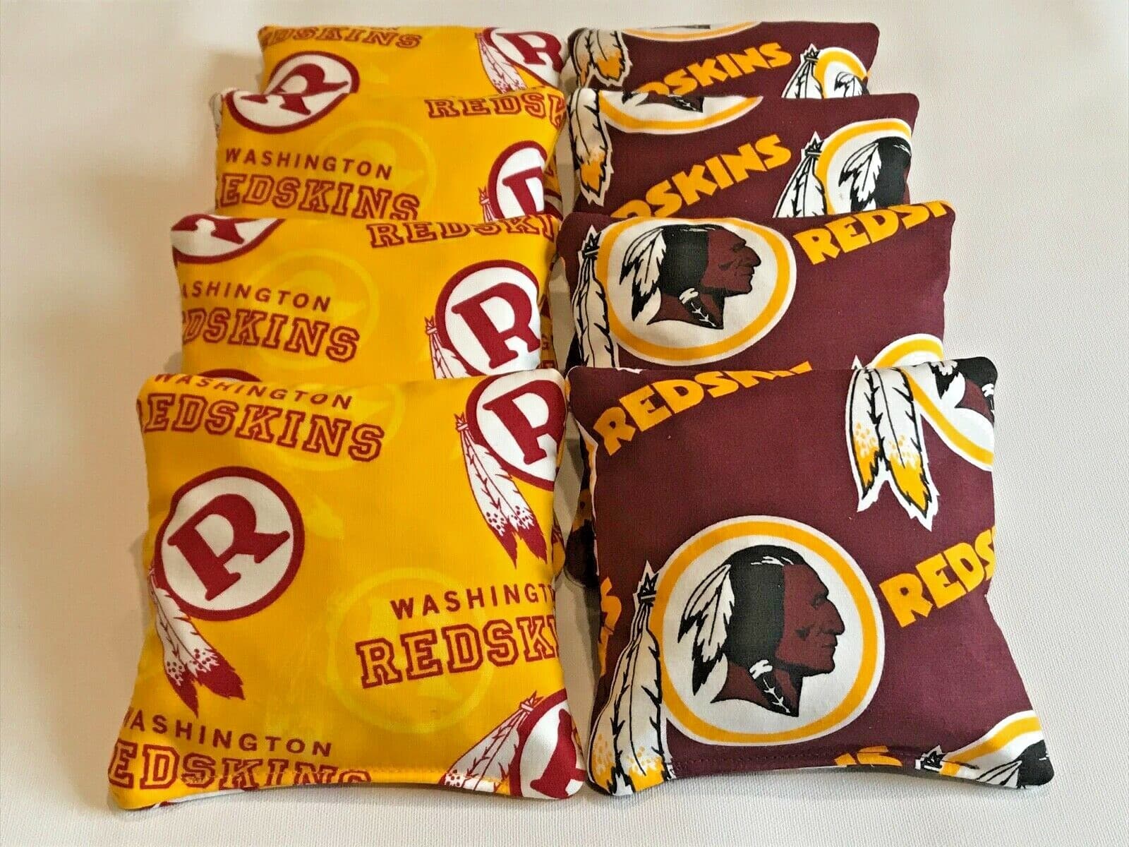 8 CORNHOLE BAGS WASHINGTON REDSKINS BEAN BAGS STICK AND SLICK CORN HOLE BAG TOSS 2