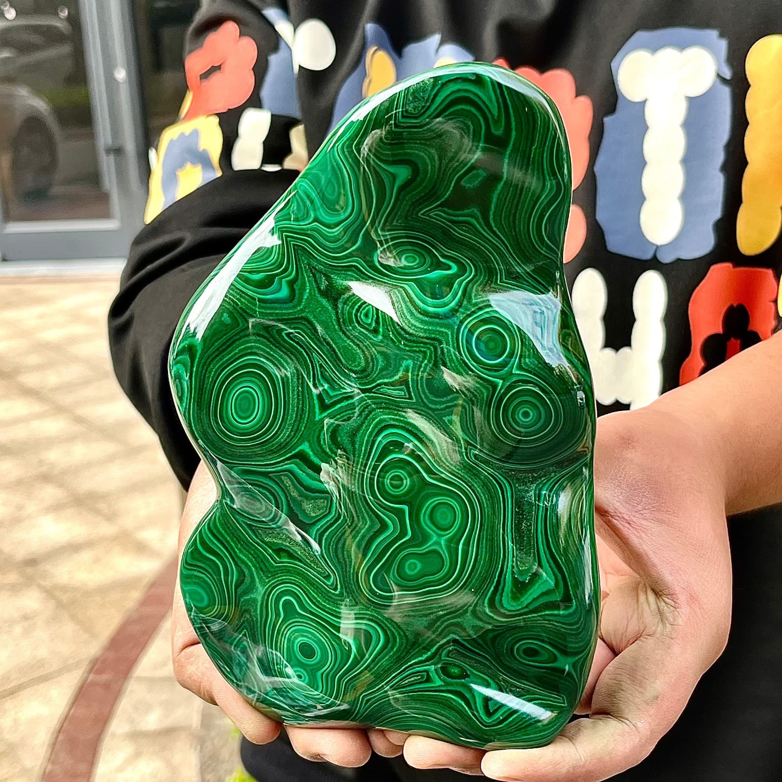 4.03LB Natural glossy Malachite transparent cluster rough mineral sample 6