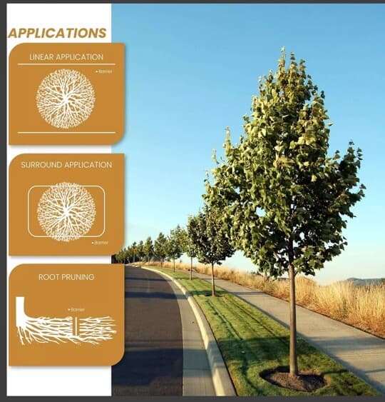 DeepRoot UB 24-2 Tree Root Barrier Black 20 Panels 24”x24” 2