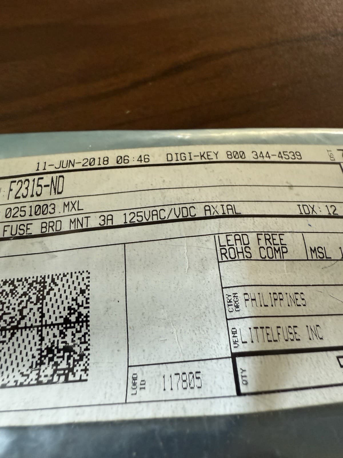 Pico Fuse 3Amp 125V (10 PCs) Little Fuse  2