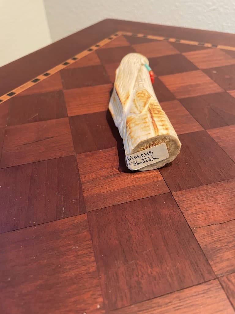 Zuni Corn Maiden Fetish by Marcus Panteah – Antler w/ Turquoise & Coral Necklace 5