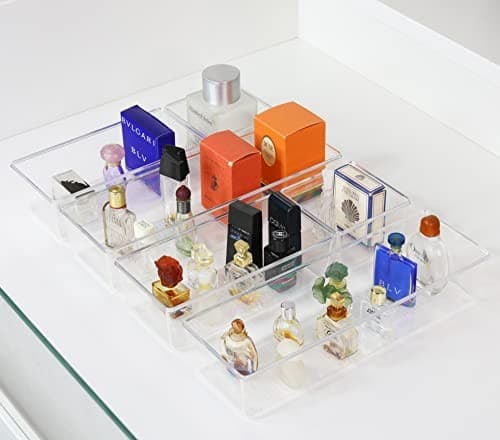  Clear Drawer Organizer for Office Bin Desk Storage, Assorted Size, 6 Packs  4