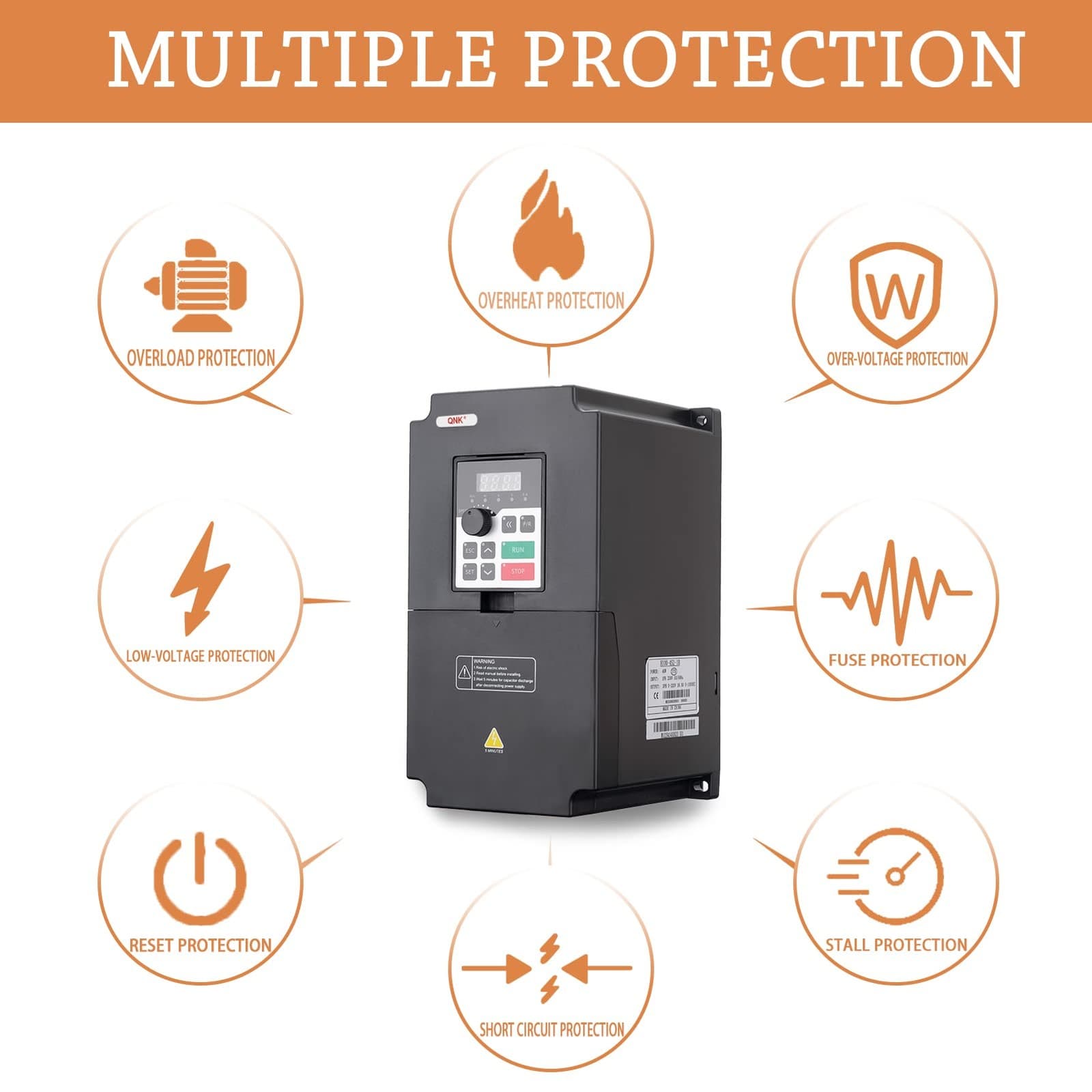 5.5KW 7.5HP 220V AC 25A VFD Converter Single to 3 Phase Inverter Variable Fre... 6