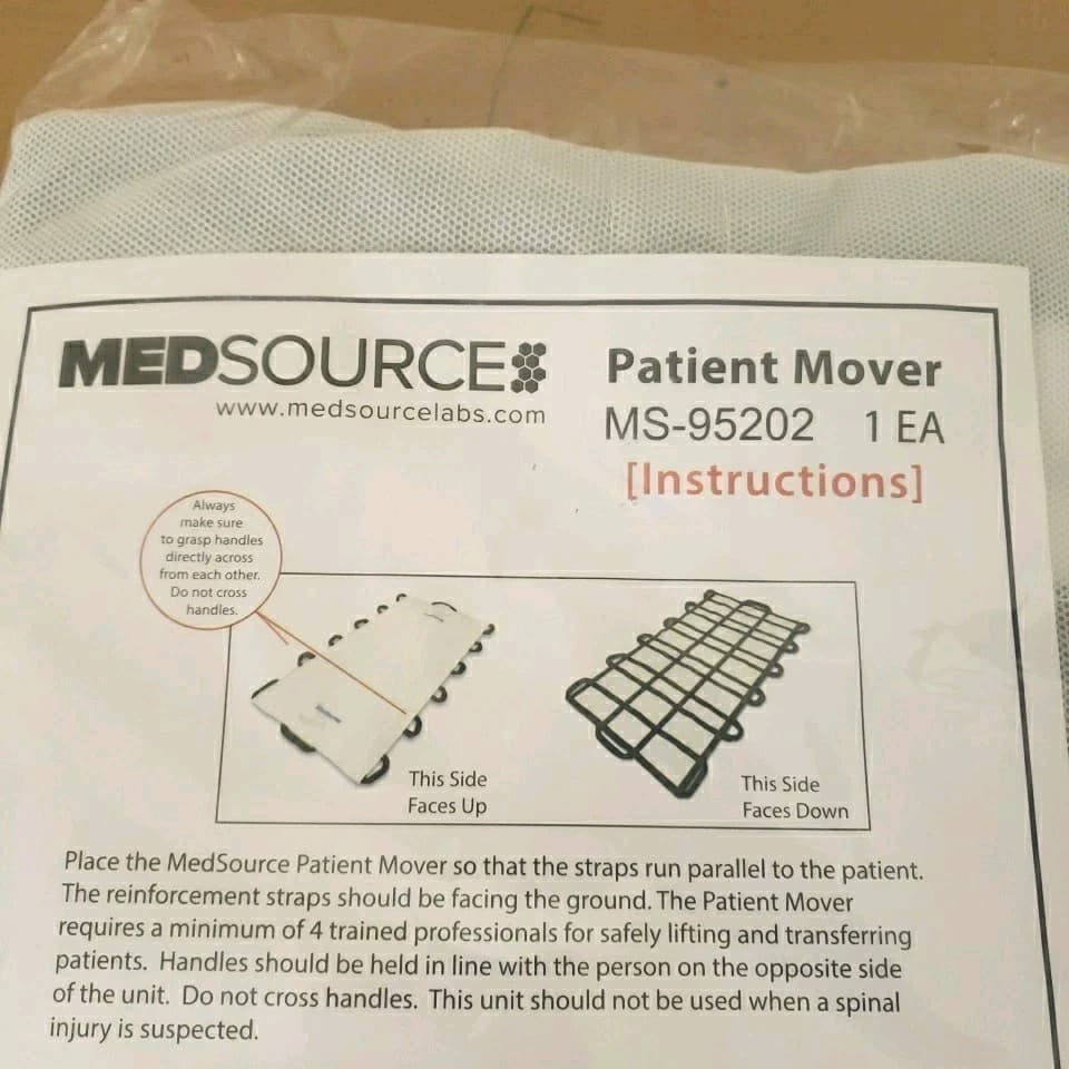 Medsource MS95202 Patient Mover 1800 lbs Load Capacity With 14 Handles NEW 2