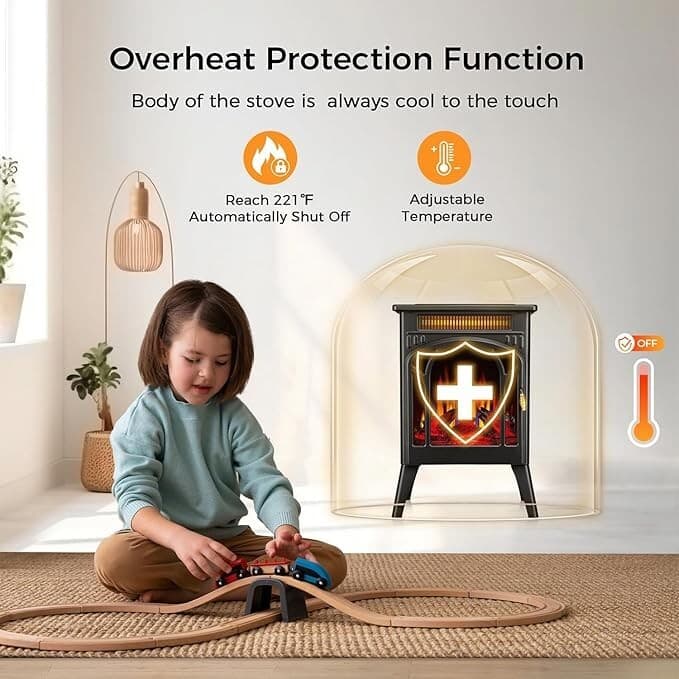 Electric Portable Space Heater Black w/Remote Control New 5