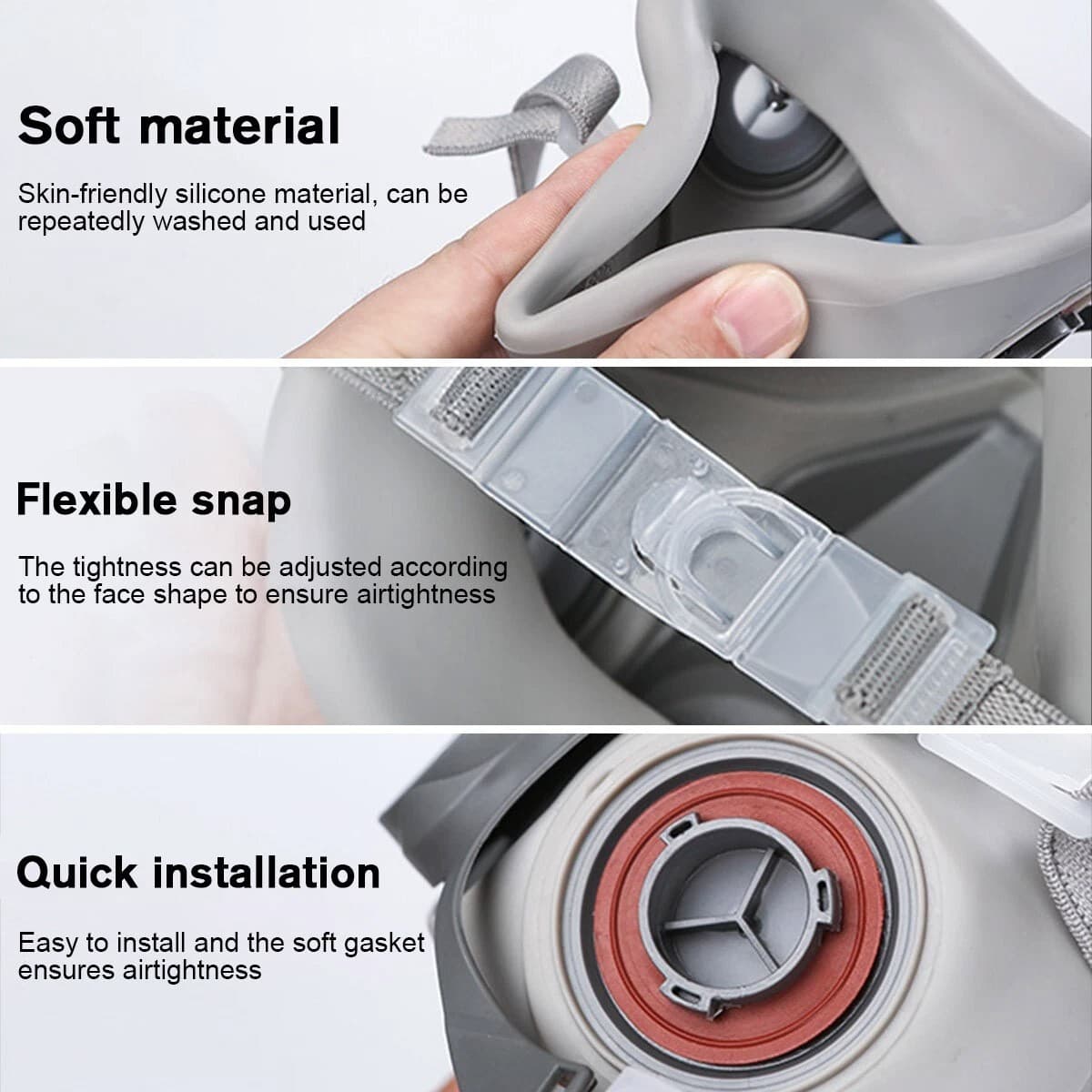 PRO 6200 Half Face Gas Mask Cover Painting Spraying Respirator Work Facepiece 5