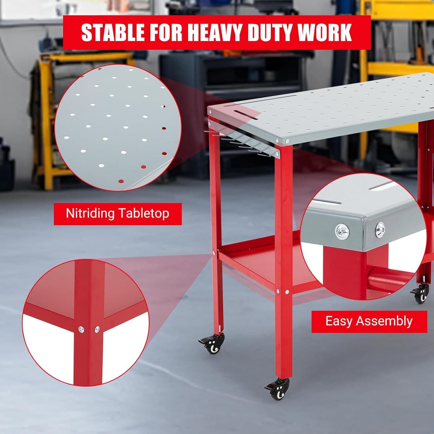 Welding Table 36x18 Inch 1200LBS Capacity Workbench with Fixture Holes Metal Wor 5