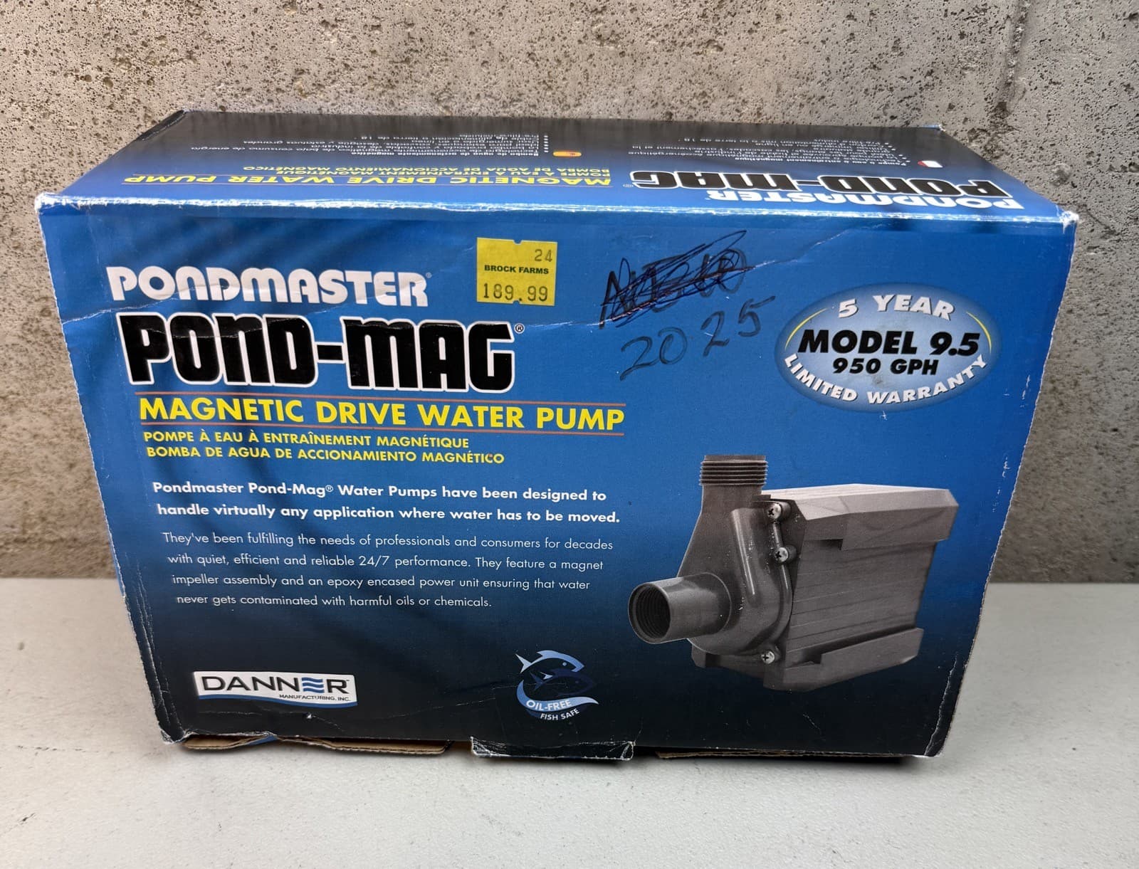 Pondmaster Model 9.5 950 gph Pond Mag Magnetic Drive Submersible Water Pump 6