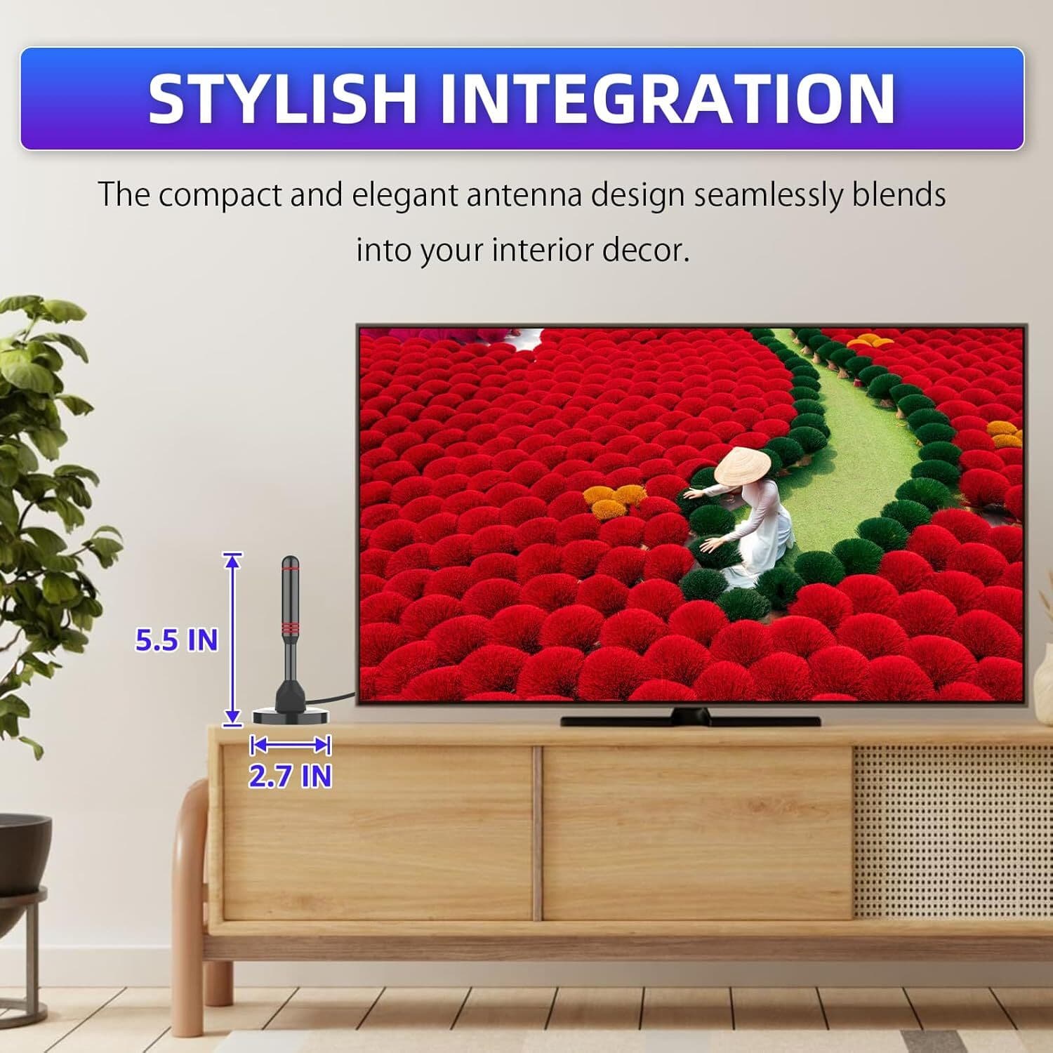 Antena De TV Television Digital Para TV Para Interior HD Canales Gratuitos 1080P 6