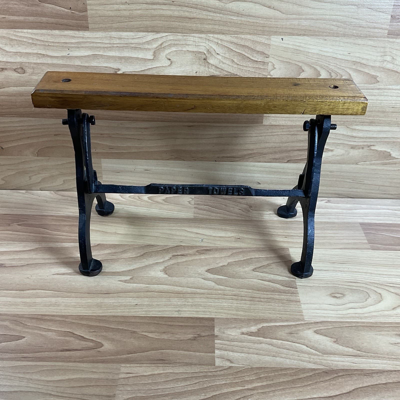 Cast Iron Wood Kitchen Standing Paper Towel Holder Farmhouse Rustic