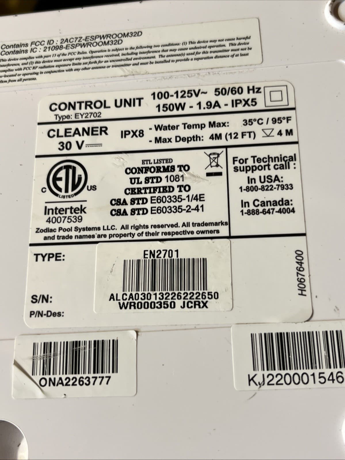 Polaris Control Unit Type EY2702 for VRX iQ+ / Alpha iQ+ Robotic Pool Cleaner 6