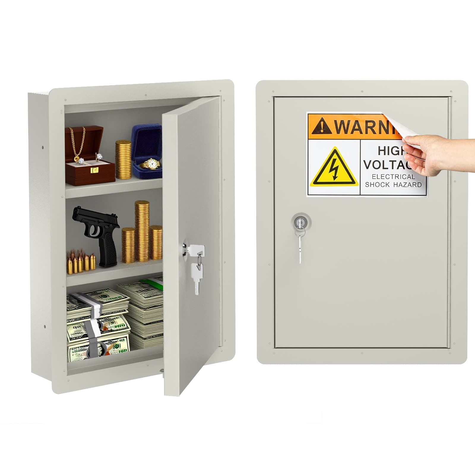 Pochar Hidden In Wall Safe Between Studs Secure Storage Gun Safe, 15.75"x21.15"