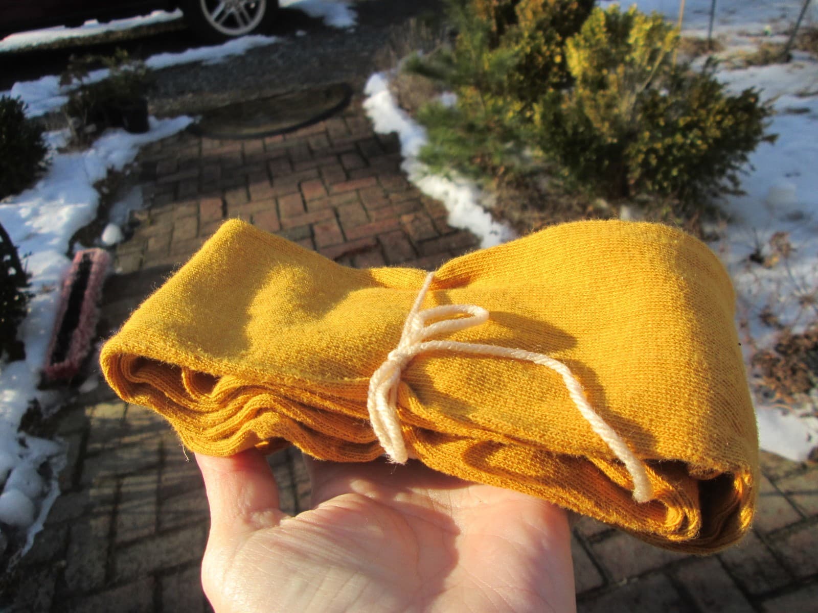 REENACTOR COLONIAL REV WAR 18-19TH C STOCKINGS DEEP GOLDEN HARVEST  FOOT WEAR 2