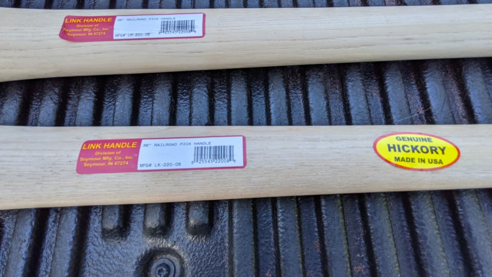 2 HICKORY 36" Railroad Mining Coal Clay PICK AXE HANDLES Lot Of 2 2