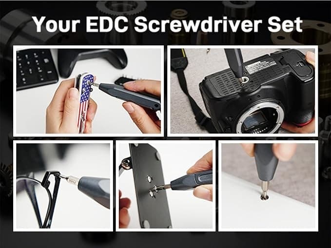 OKNIFE MBS1 4mm Hex Bit Screwdriver Set 9 PCS Durable S2 Tool Steel Double-Ended 4