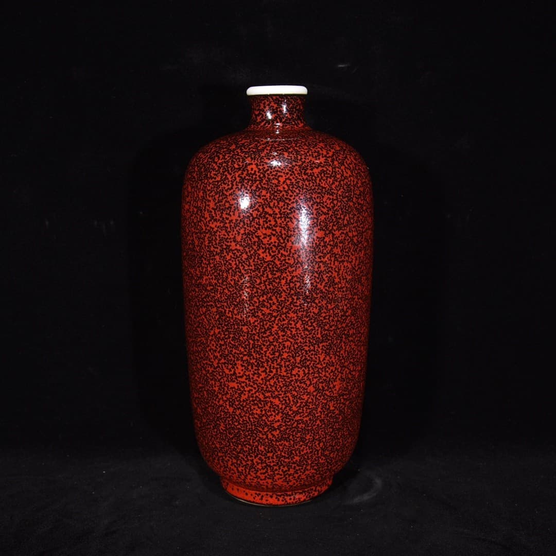 Fine Collectable Art Hand Painting Red Glaze Porcelain Vase 3