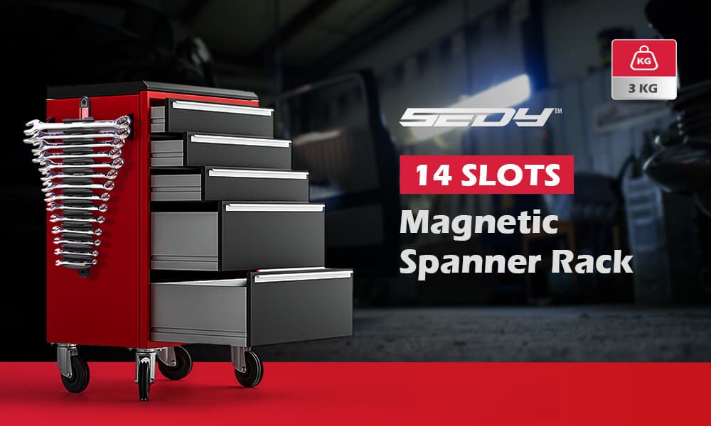 3PC Super Magnetic Wrench Holder Tool Organizer Adjustable Wall Hang 42 Spanner 2