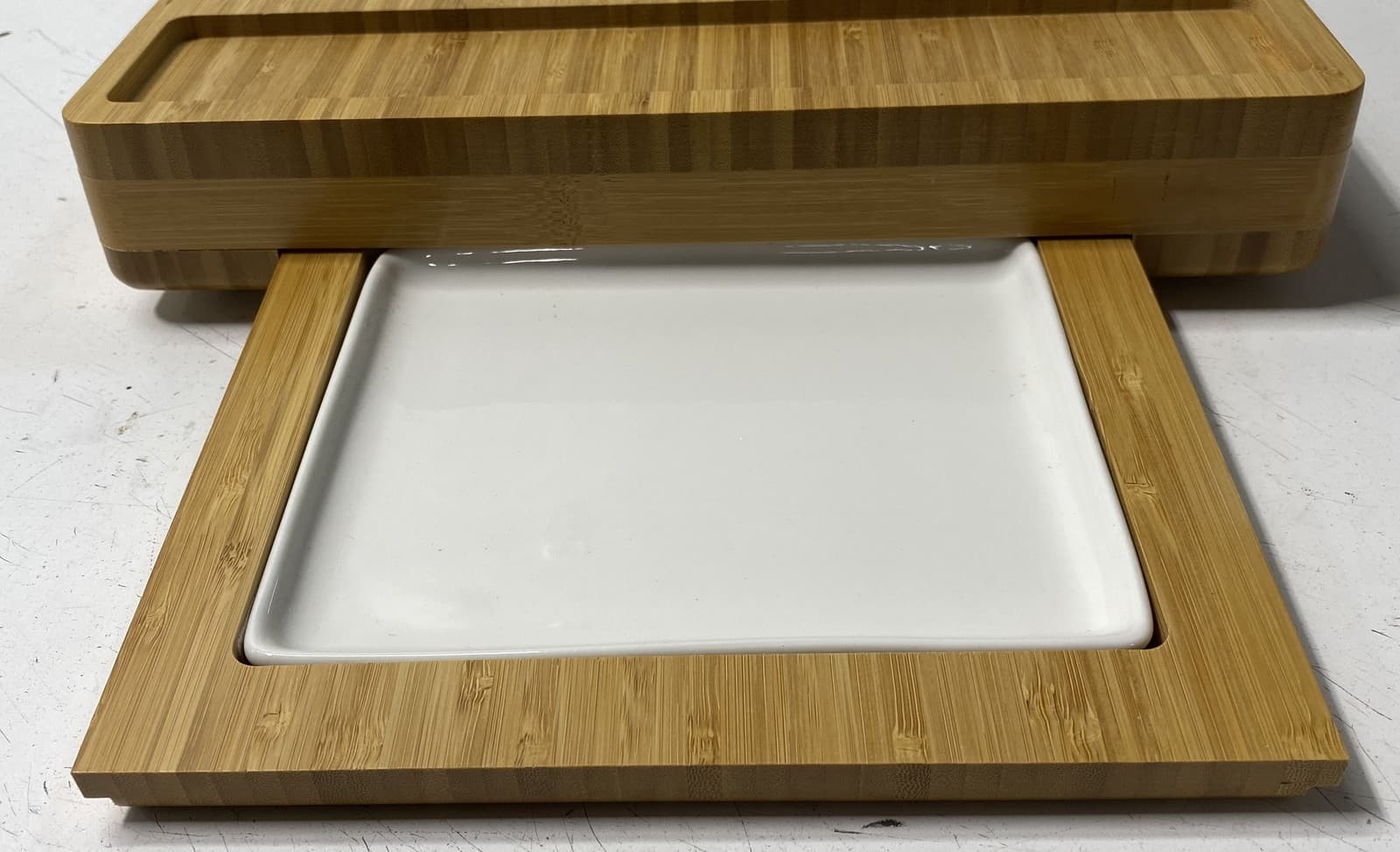 Smirly Natural Bamboo Charcuterie Platter Serving Tray Set Cheeseboard 4