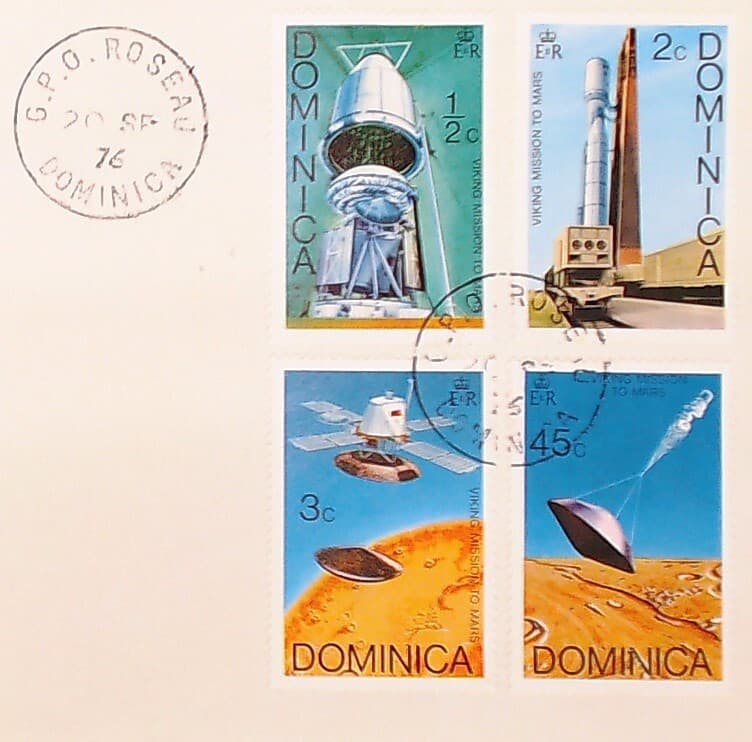 Dominica 1976 FDC Commemorating Viking I & II Mars Missions - Space Exploration  3
