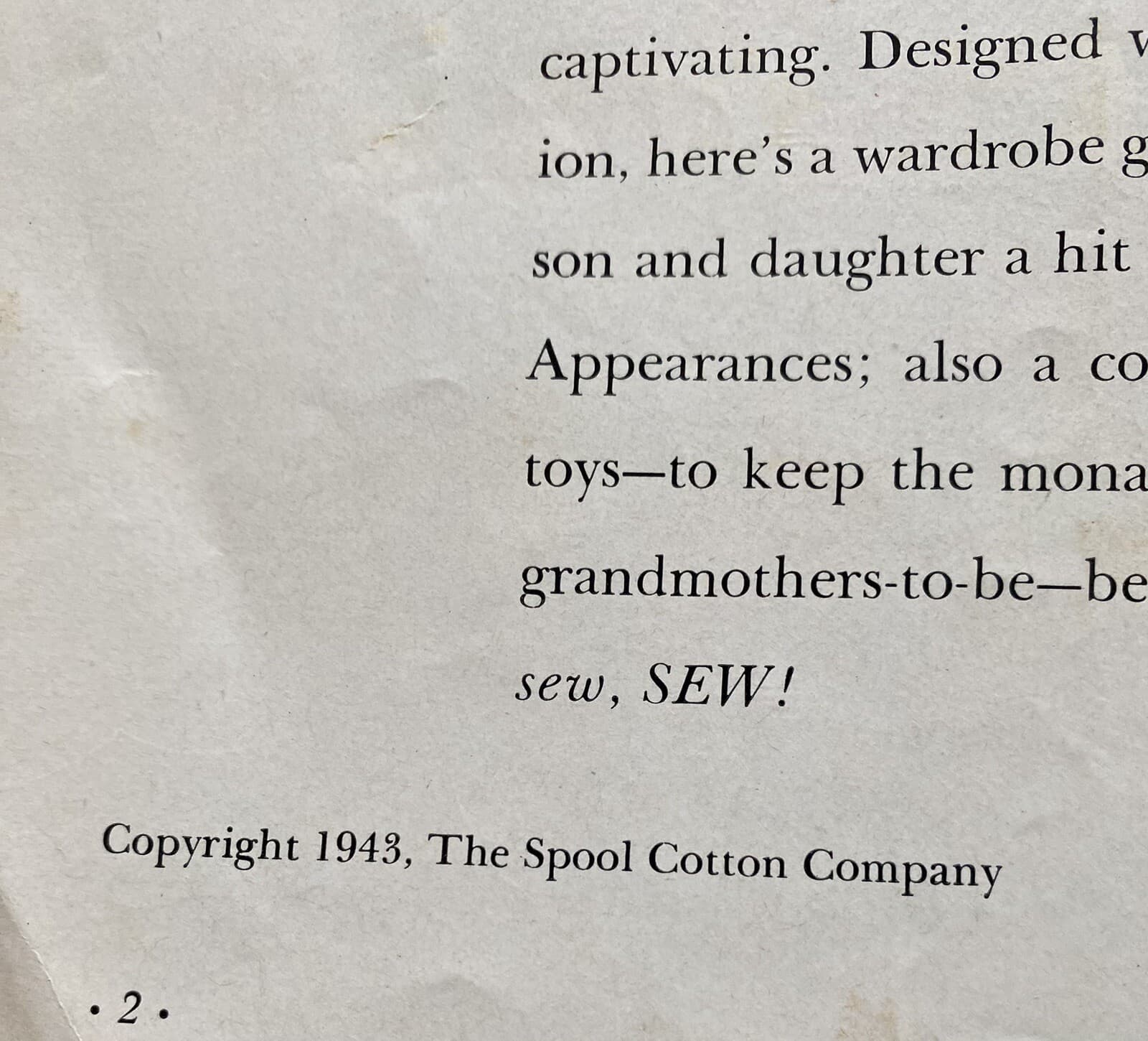 1943 Sewing for Babies Book No. S-12 Spool Cotton Co. Shirts Gowns Bibs Caps  3