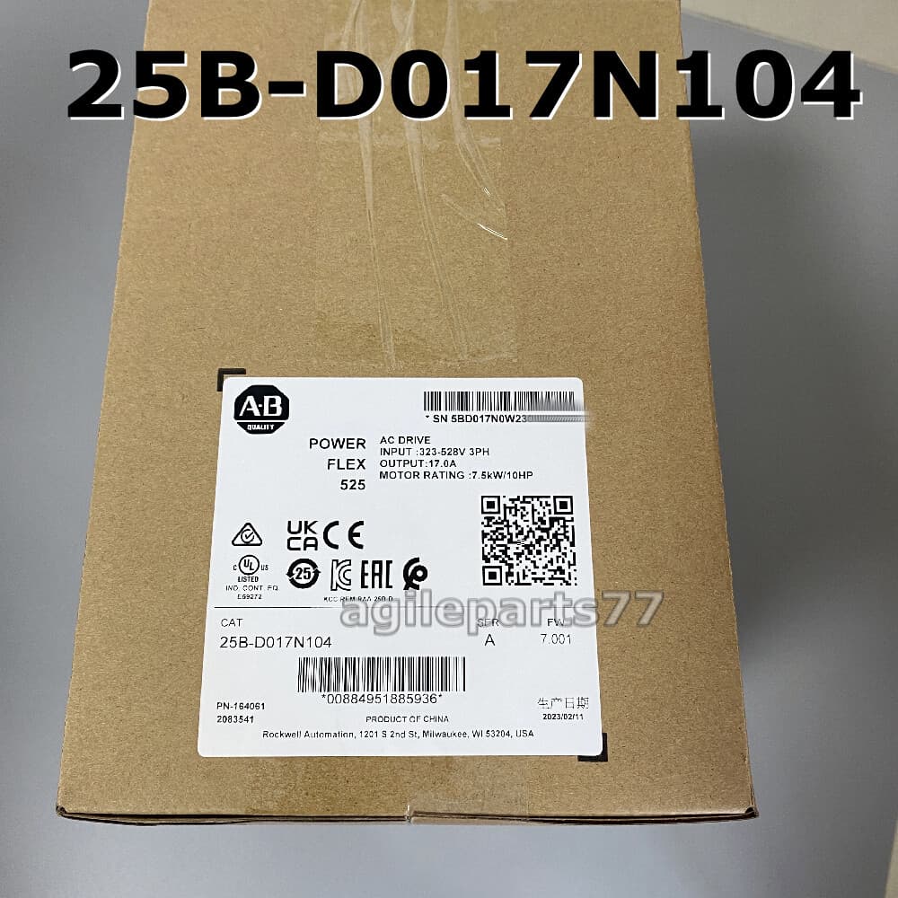 New Factory Sealed 25B-D017N104 AB PowerFlex 525 AC Drive 480V 7.5KW 2023 TX 3