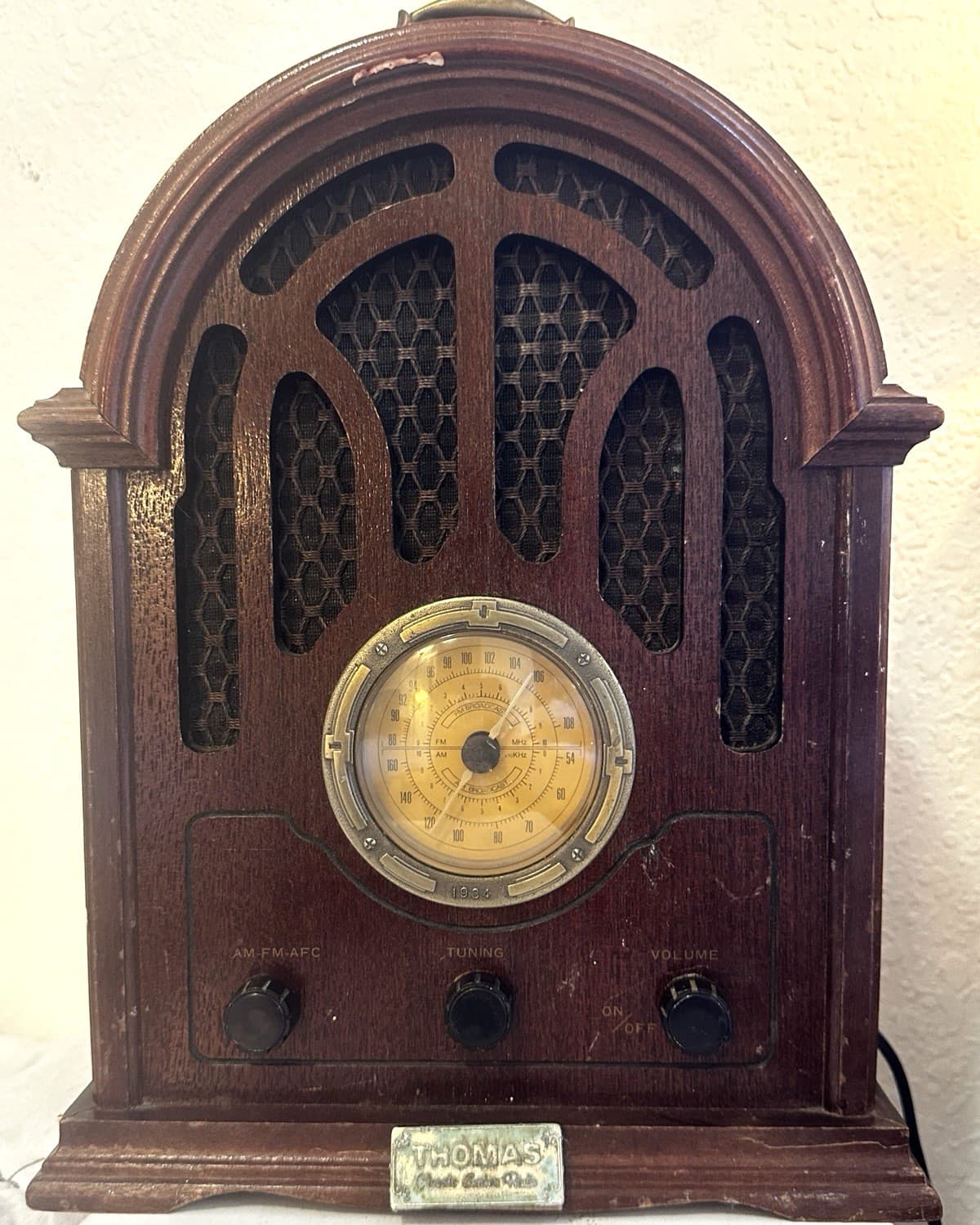 Vintage 1934 Thomas Collectors Edition AM/FM Radio Cass Player 1989 #611 Works!!