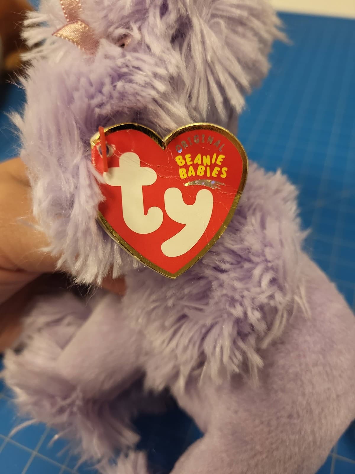 Ty Beanie Baby Demure Poodle Lavender Purple Plush Dog Stuffed Animal Toy 2