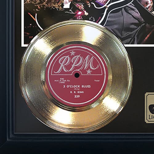 BB King "Three O'Clock Blues" Framed Reproduction Signed Record Display 3