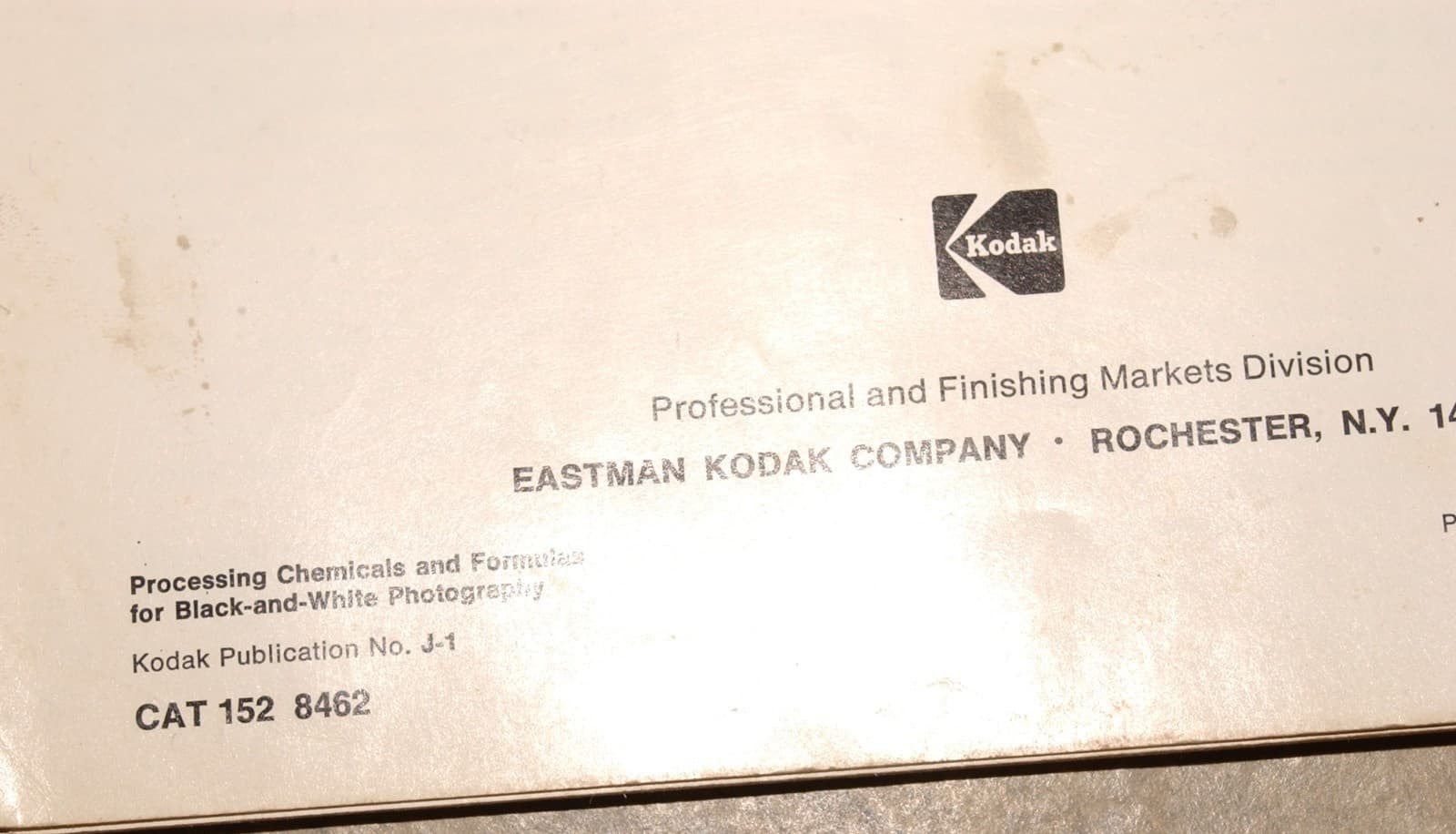 1973 Kodak Processing Chemicals & Formulas for B&W, Pub. J-1 7th Ed. 1977  READ 3