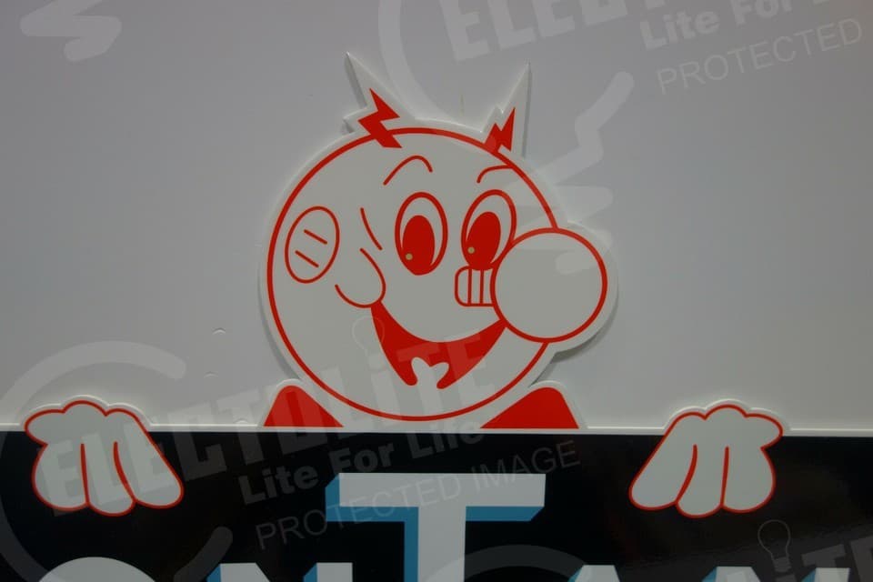 Reddy Kilowatt MONTANA POWER DIE CUT Steel Enamel Sign Great Sign, Great Gift! 2