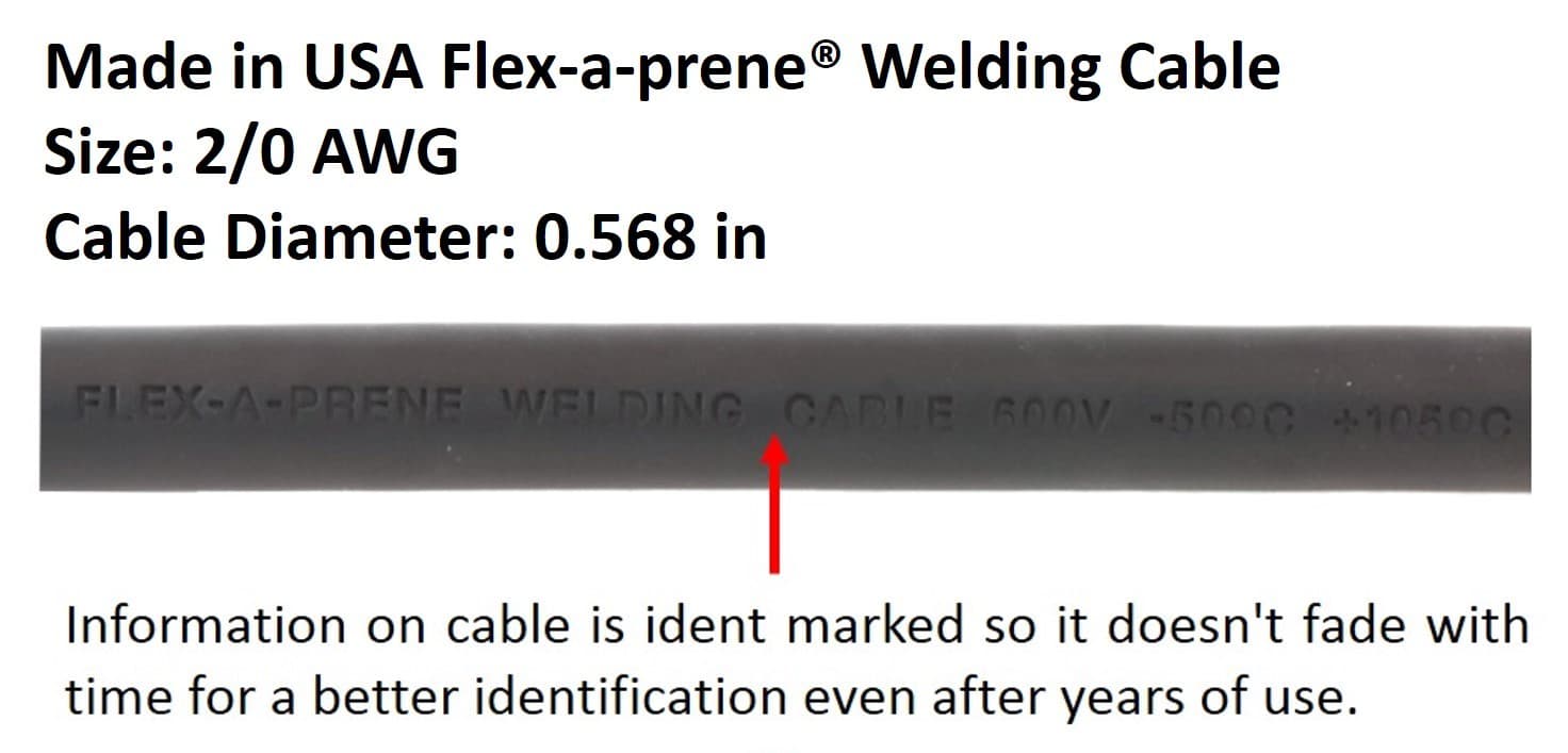 500 Amp Electrode Holder Welding Lead Dinse 70-95 Connector 2/0 cable 25 FEET 4