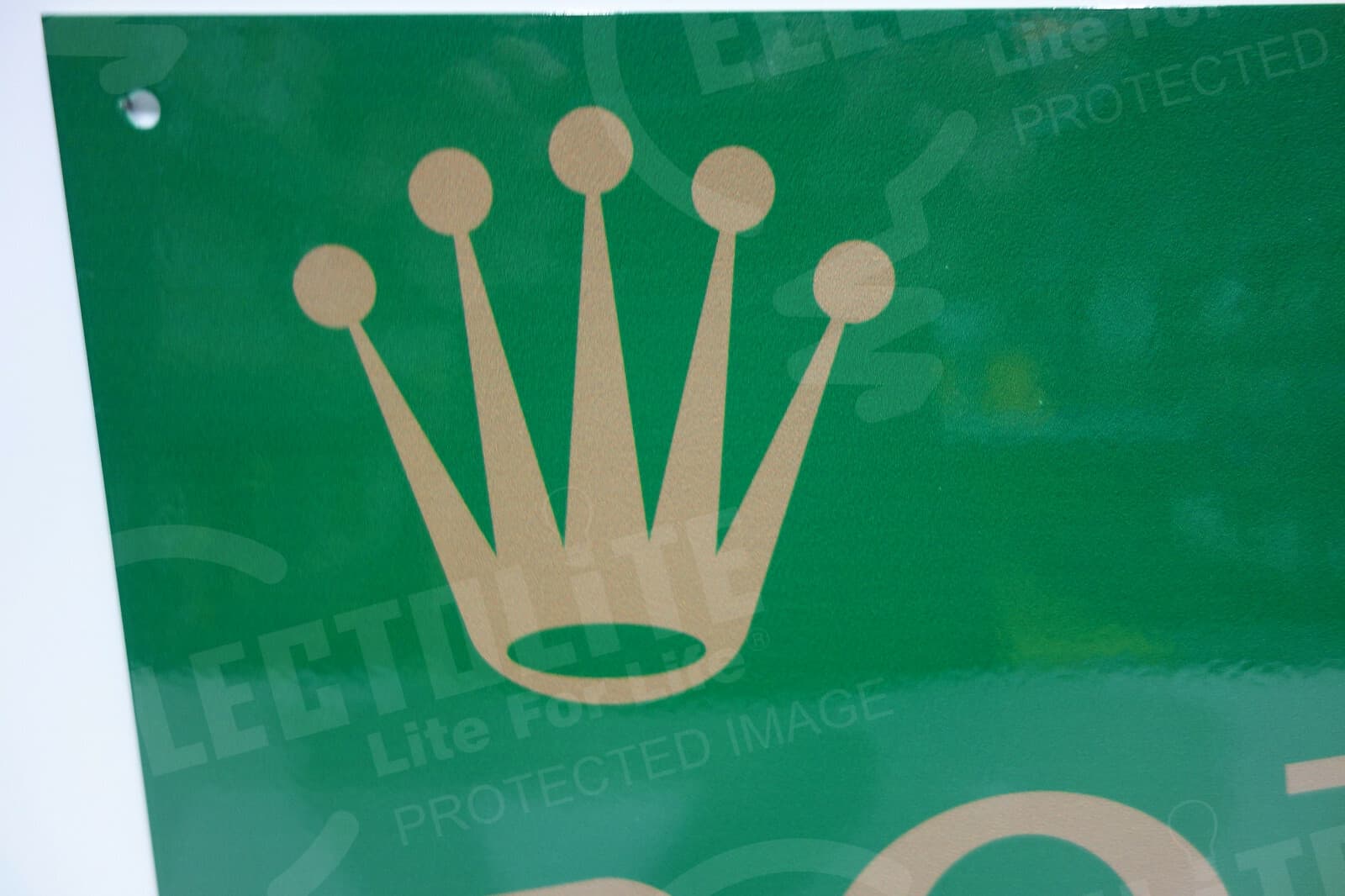 ROLEX CROWN OFFICIAL  DEALERSHIP SIGN. 11" X 20"  2