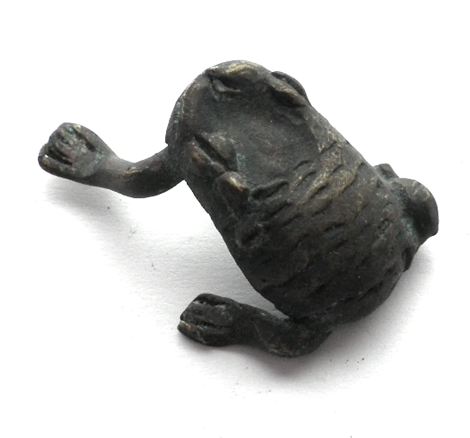 ANTIQUE AFRICAN ASHANTI AKAN FROG GOLD WEIGHT 1700-1900 AD Brass 15.5g. 4