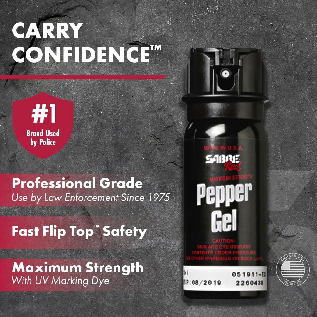 Tactical Pepper Gel With Belt Holster For Easy Carry, Maximum Strength OC Spray 2