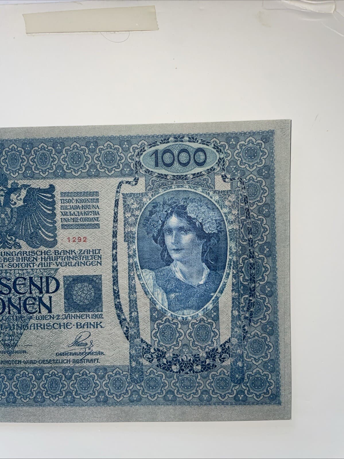 1902 Austria 1000 Kronen - World Currency Beautiful Condition 4