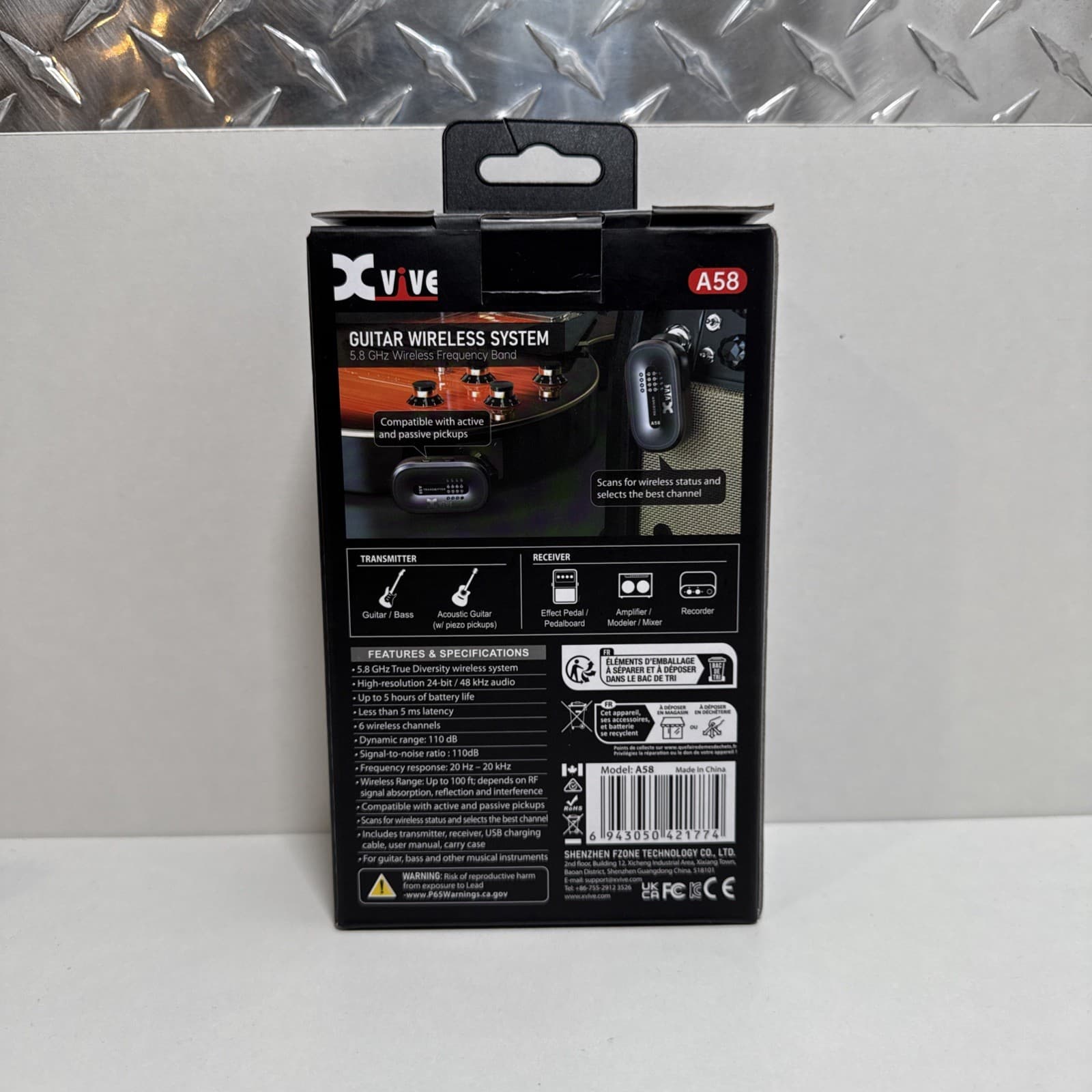 Xvive A58 Guitar Wireless System, 5.8 GHz, Black 3