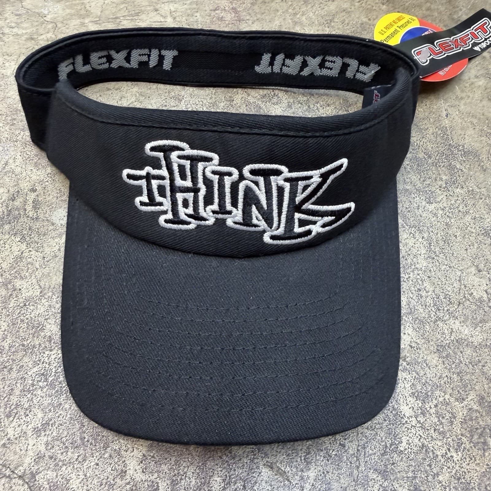 Vintage Think Skateboards Flexfit Visor 2000s Skate Y2K Lightbulb  2