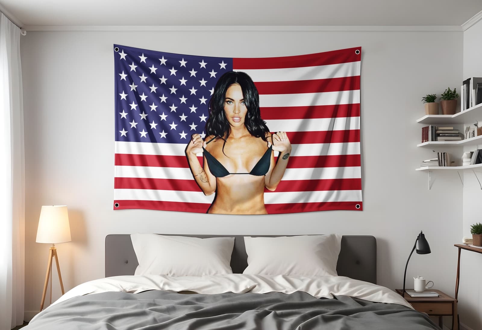 Prime Megan Fox American Flag | Megan Fox Sexy Tapestry College Dorm Room Decor 2