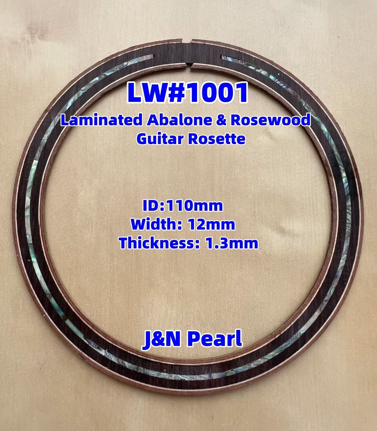 ID:110xWidth:12mm Laminated PA & Rosewood Guitar Rosette LW#1001