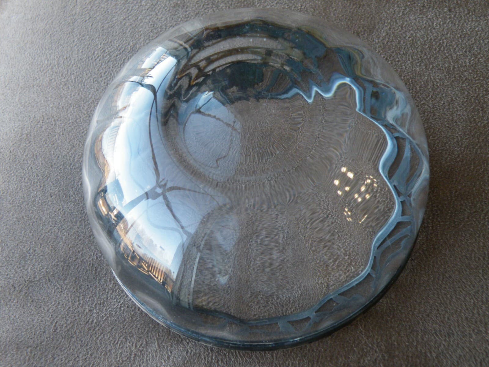 Vintage International ? Silver Sterling Silver Rim Cut Detail Glass Bowl FREESHI 4