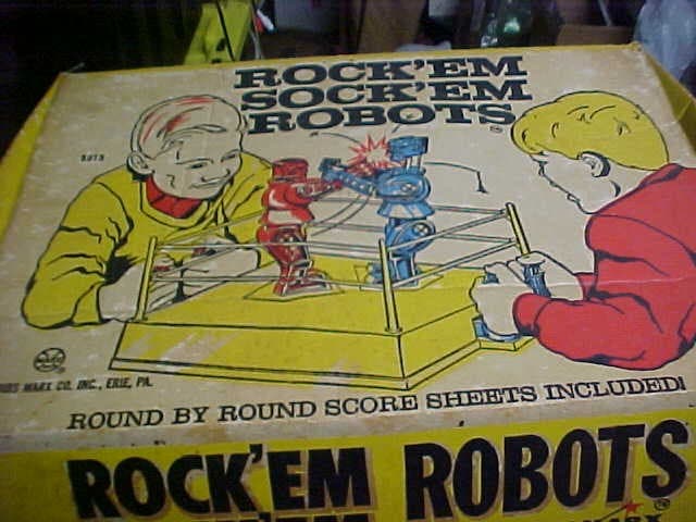 Marx 1966 Rock em Sock em Robots. Needs Repair. Parts 4