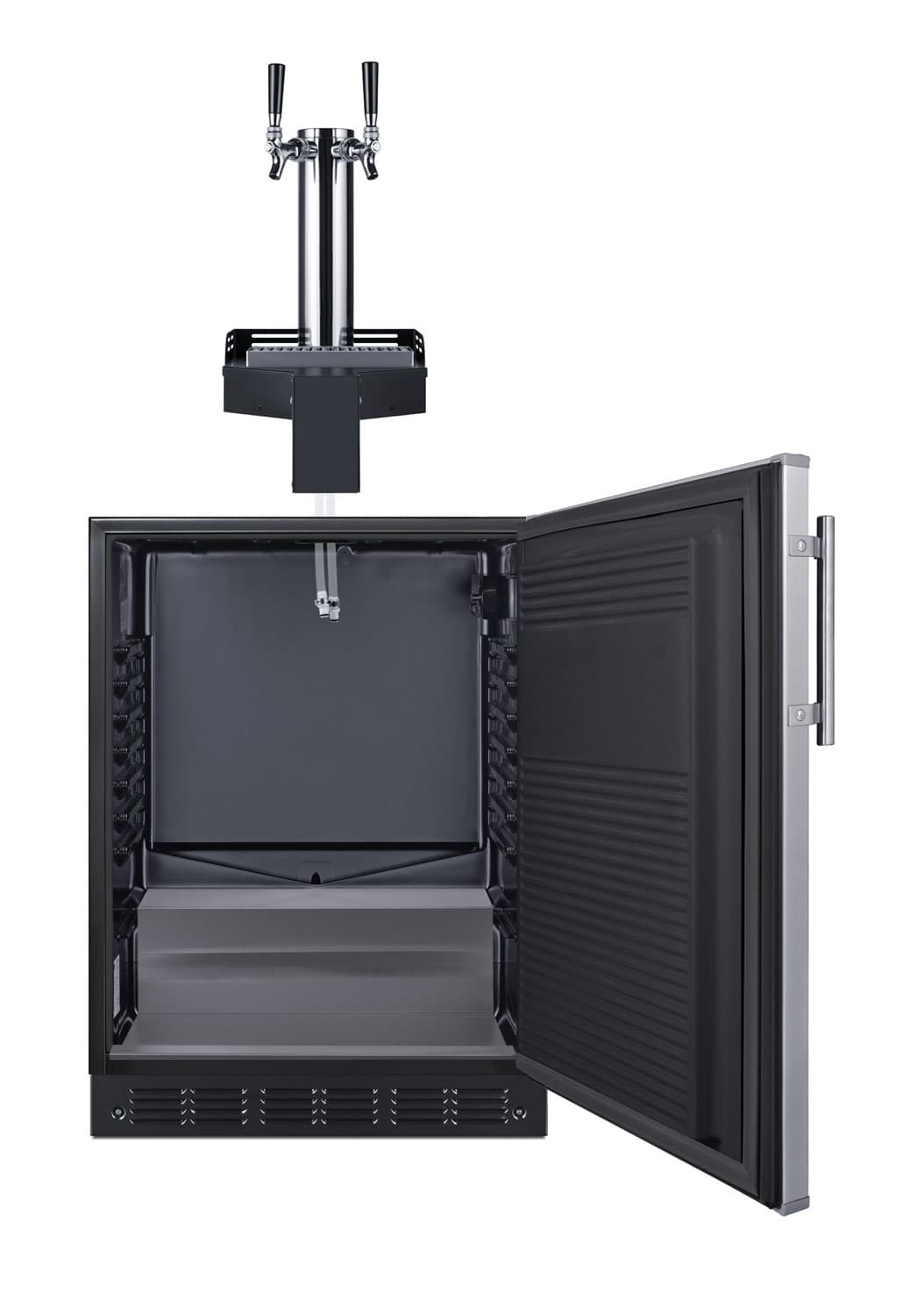 Summit SBCFLTWADA 24"W 5.8 Cu. Ft. Built-In Double Tap Kegerator - Stainless 5