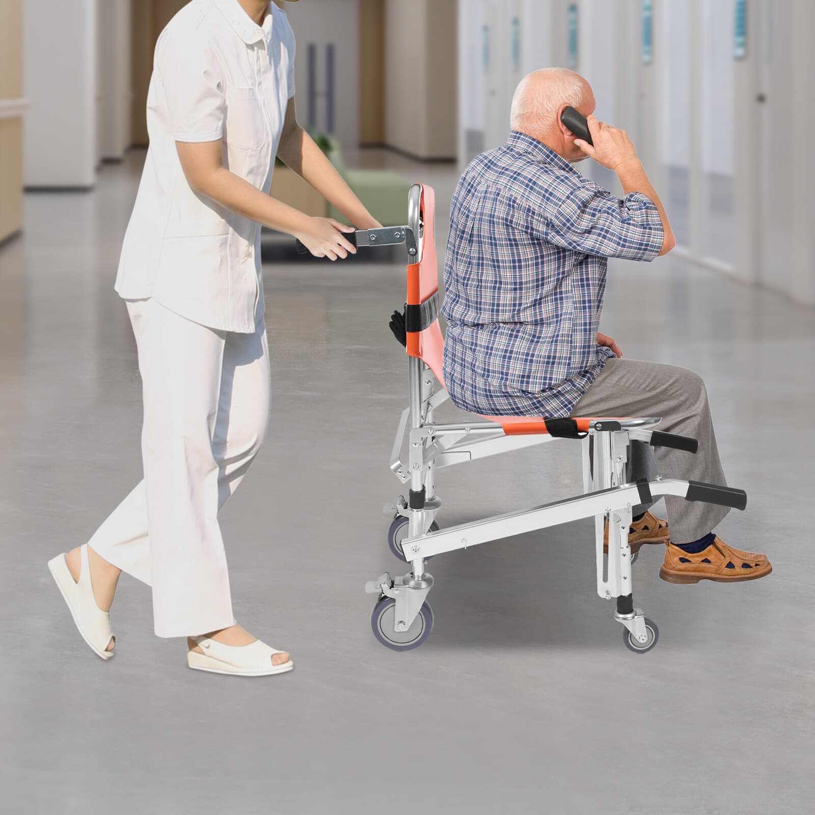 Emergency Stair Chair Stair Climbing Wheelchair Transportation Chair Foldable 3