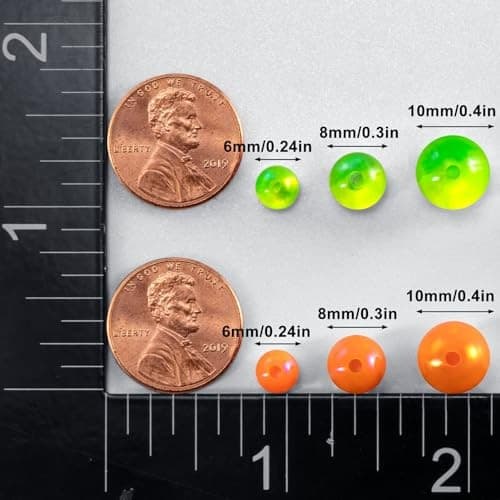  100-Pack Fishing Beads Holographic Beads for 8mm Holographic Chartreuse 3
